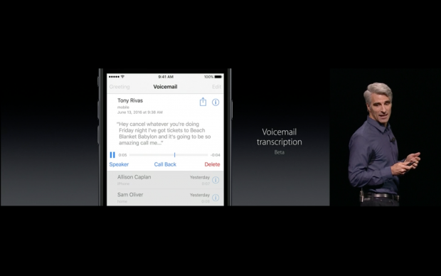 Apple zeigt iOS 10. (Bild: Apple/Screenshot: Golem.de)